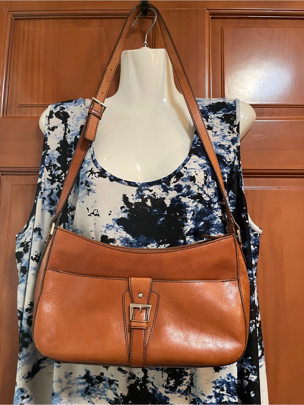 Vintage Etienne Aigner Cognac Leather Crossbody Bag